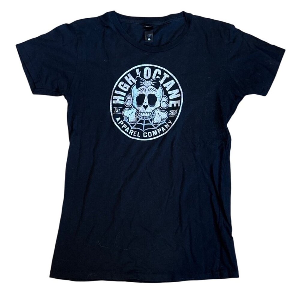 Alternative T-Shirt High Octane Apparel Womens Large Black Cotton Skull Graphic